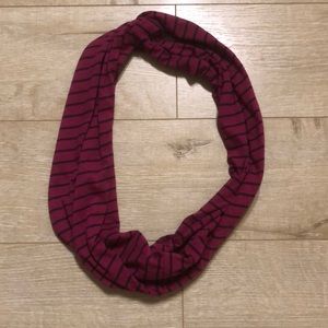 Purple and Navy Striped Infinity Scarf